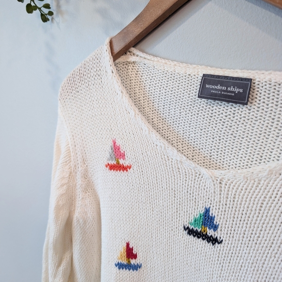 Wooden Ships Cream Knit Sweater - Picture 2 of 7